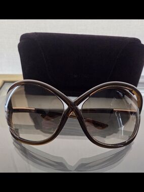 Tom Ford "Whitney" Oversized Brown Gradient Women's Sunglasses